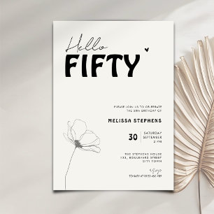 Invitación Elegante Cumpleaños 50 Quincuagésimo Aniversario e