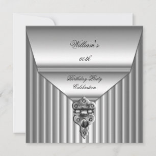 Invitación Elegante Cumpleaños 60 del Hombre Cerradura Hombre