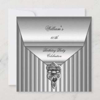 Invitación Elegante Cumpleaños 60 del Hombre Cerradura Hombre