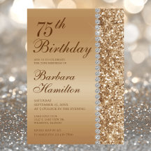 Elegante Cumpleaños 75 de Oro