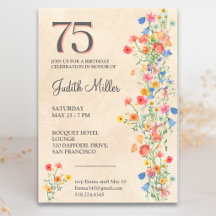 Elegante Cumpleaños 75 – Diseño de Fiesta Floral