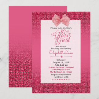 Invitación Elegante cumpleaños 80