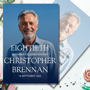 Invitación Elegante cumpleaños 80 para la celebración de la f