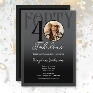 Invitación Elegante Cumpleaños Cuarenta y Fabuloso