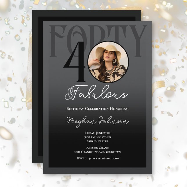 Invitación Elegante Cumpleaños Cuarenta y Fabuloso (Subido por el creador)