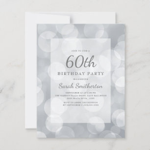 Invitación Elegante Cumpleaños Cumpleaños 60 Brillante Platea