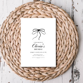 Invitación Elegante cumpleaños de arco negro minimalista