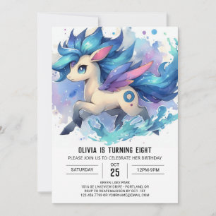 Invitación Elegante cumpleaños de caballo imprimible