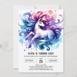 Invitación Elegante cumpleaños de caballo imprimible