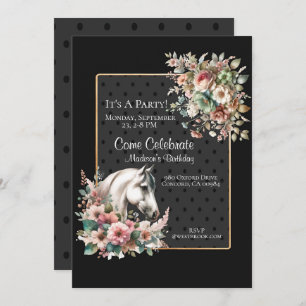 Invitación Elegante cumpleaños de caballos