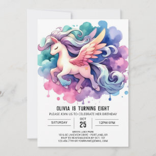 Invitación Elegante cumpleaños de caballos editable