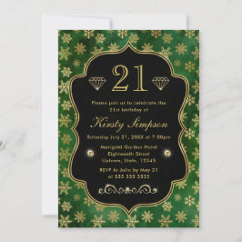 Invitación Elegante Cumpleaños de Copos de Nieve de Invierno 