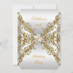 Invitación Elegante Cumpleaños de Fiesta de Joyas de Perla de