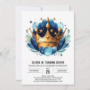 Invitación Elegante cumpleaños de la Corona de Príncipe Digit