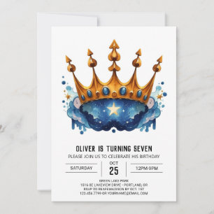 Invitación Elegante cumpleaños de la Corona Príncipe en línea