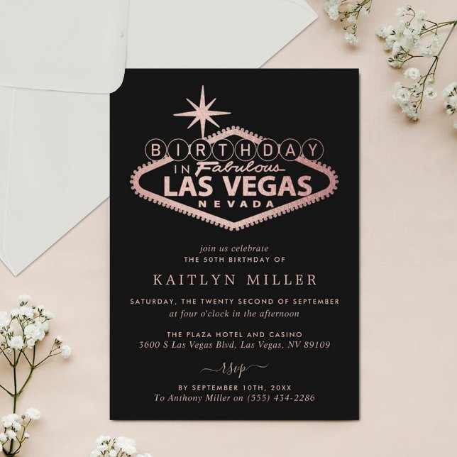 Invitación Elegante cumpleaños de Las Vegas (Subido por el creador)