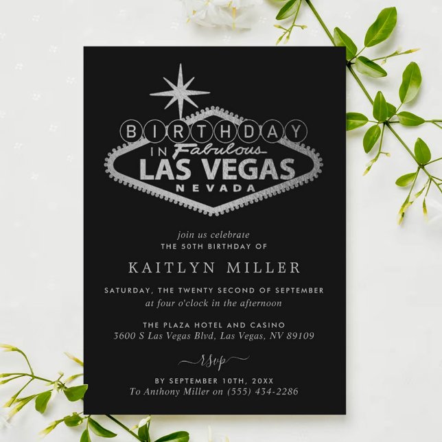 Invitación Elegante cumpleaños de Las Vegas (Subido por el creador)