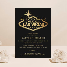 Invitación Elegante cumpleaños de Las Vegas