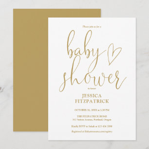 Invitación Elegante Cumpleaños de Niño con Letra Dorada