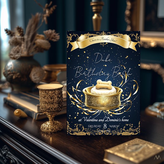 Invitación Elegante cumpleaños de perro | Celebración del Mas (Subido por el creador)