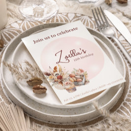 Invitación Elegante cumpleaños de primavera bohemia por té