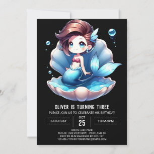 Invitación Elegante cumpleaños de sirena