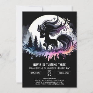 Invitación Elegante cumpleaños del caballo de Woodland