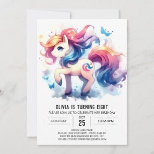 Invitación Elegante cumpleaños digital de caballos