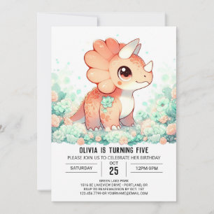 Invitación Elegante cumpleaños digital de dinosaurios Persona
