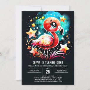 Invitación Elegante cumpleaños digital Flamingo