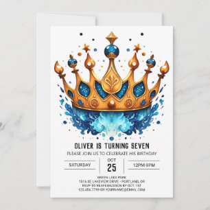 Invitación Elegante cumpleaños editable de la Corona del Prín