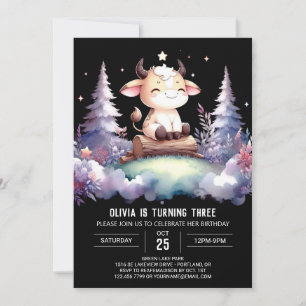 Invitación Elegante cumpleaños editable de vaca