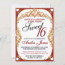 Invitación Elegante Cumpleaños Glam Sweet 16
