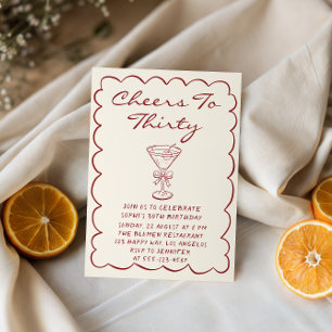 Invitación Elegante Cumpleaños Martini “Brindis por los Trein