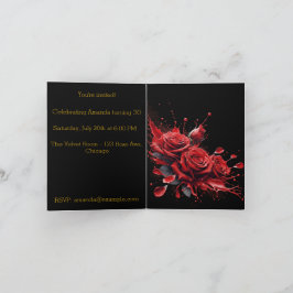 Invitación Elegante cumpleaños número 30 - Rosas en flor