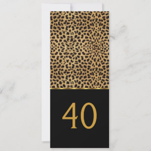 Invitación Elegante cumpleaños número 40 del Leopardo Elegant