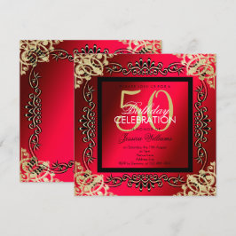 Invitación Elegante cumpleaños número 50 de las mujeres de Or