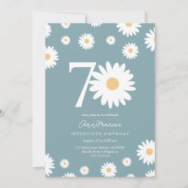 Invitación Elegante cumpleaños setenta de Daisy