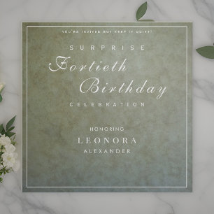Invitación Elegante Cumpleaños Sorpresa Fiesta en Sombra Dora
