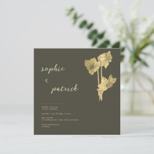 Invitación Elegante Daffodils de Oro Boda de Primavera Minima