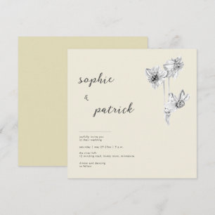 Invitación Elegante Daffodils Noche de Primavera Minimalista
