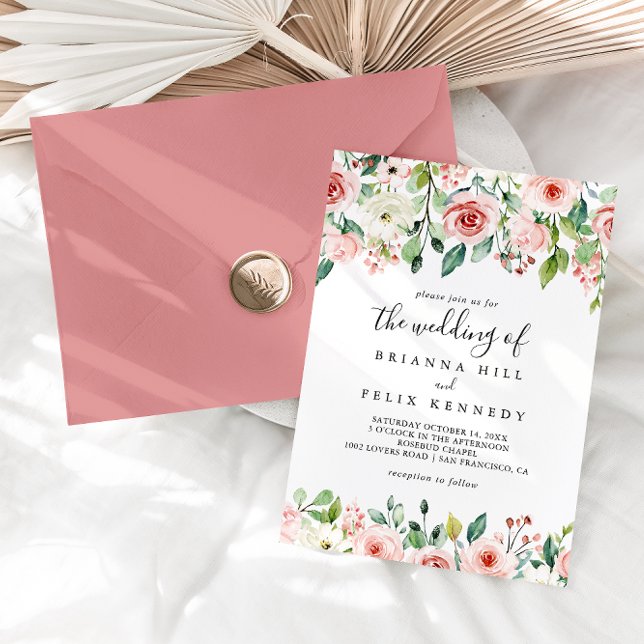 Invitación Elegante Dainty Autumn Floral El Boda de (Subido por el creador)