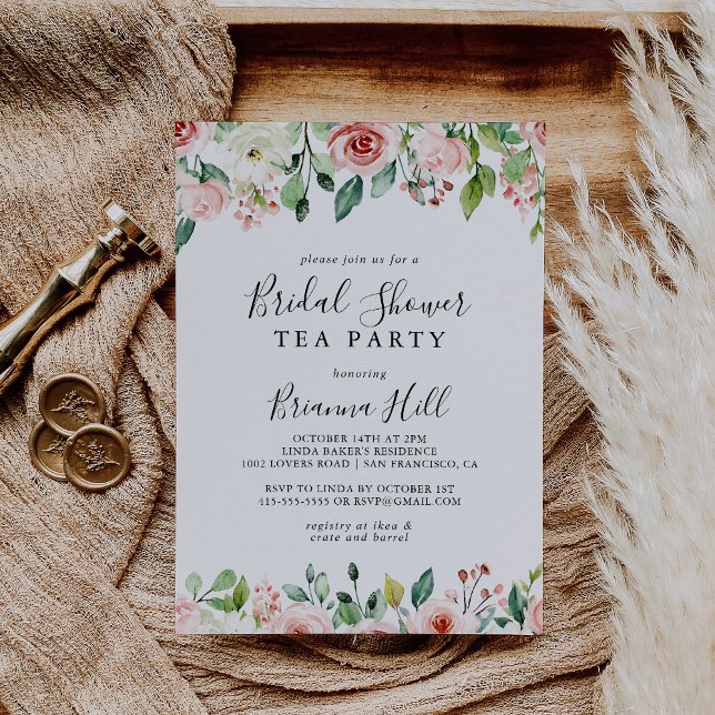 Invitación Elegante Dainty Floral Bridal Shower Tea Fiesta (Subido por el creador)