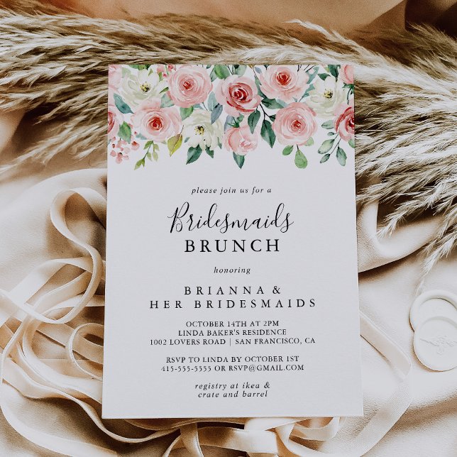 Invitación Elegante Dainty Floral Bridesmaids Ducha Brunch (Subido por el creador)