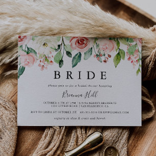Invitación Elegante Dainty Otoño Floral Bride Bridal Shower