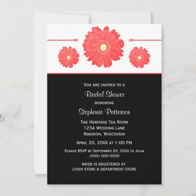 Invitación Elegante Daisies Bridal Shower Invite (Anverso)