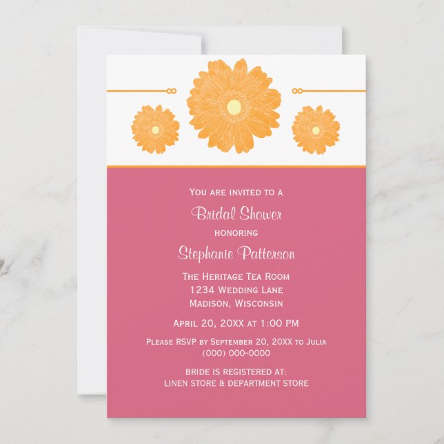Invitación Elegante Daisies Bridal Shower Invite (Anverso)