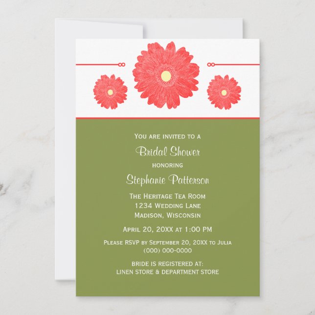 Invitación Elegante Daisies Bridal Shower Invite (Anverso)