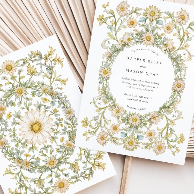 Invitación Elegante Daisies Garden Wedding (Subido por el creador)