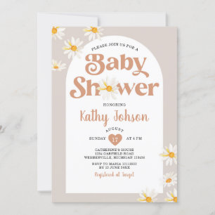 Invitación Elegante Daisy Flowers Arch Boho Baby Shower